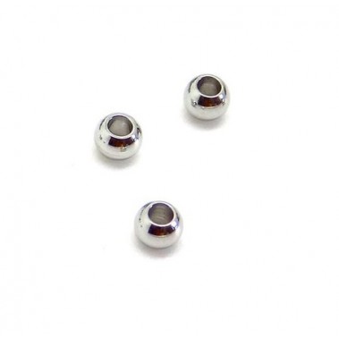 Perles intercalaires rondes en acier inoxydable 3 mm x 10